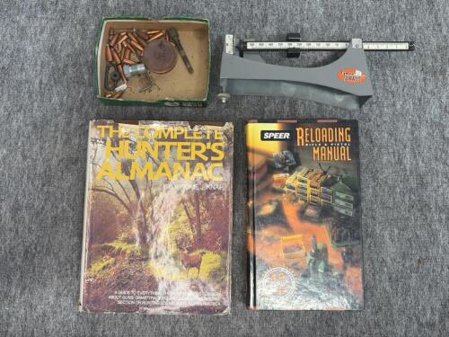 Lyman Ohaus Reloading Scale, Speer Reloading Manual #12, Hunter's Almanac, Bullets Bundle