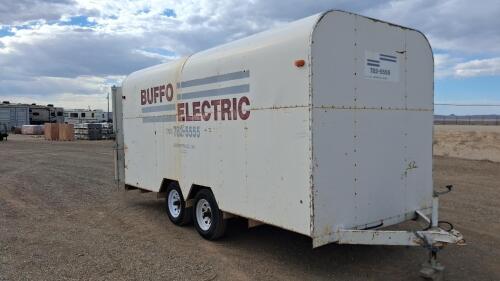 16 ft Enclosed Dual-Axle Cargo Trailer with Shelving and Spare Tire