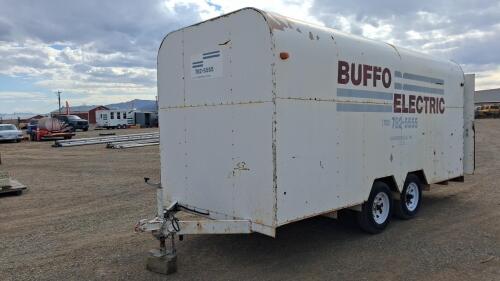 16 ft Enclosed Dual-Axle Cargo Trailer with Shelving and Spare Tire - 3