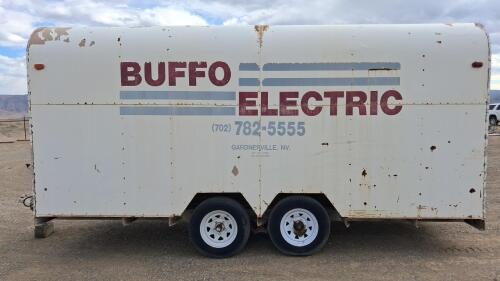 16 ft Enclosed Dual-Axle Cargo Trailer with Shelving and Spare Tire - 4