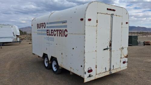 16 ft Enclosed Dual-Axle Cargo Trailer with Shelving and Spare Tire - 5