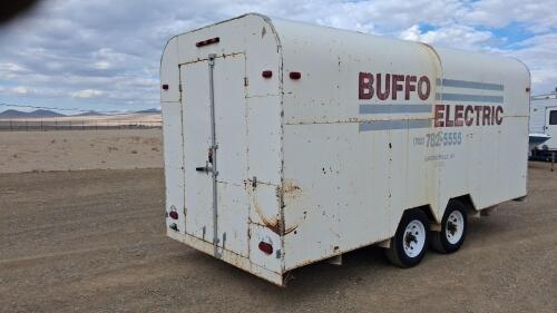 16 ft Enclosed Dual-Axle Cargo Trailer with Shelving and Spare Tire - 7