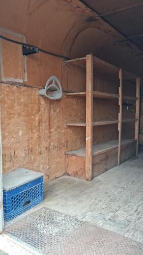 16 ft Enclosed Dual-Axle Cargo Trailer with Shelving and Spare Tire - 10