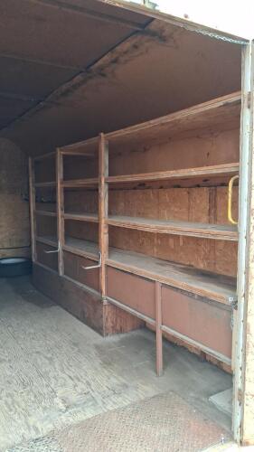 16 ft Enclosed Dual-Axle Cargo Trailer with Shelving and Spare Tire - 11