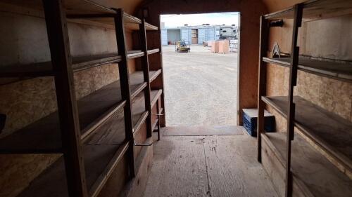 16 ft Enclosed Dual-Axle Cargo Trailer with Shelving and Spare Tire - 13