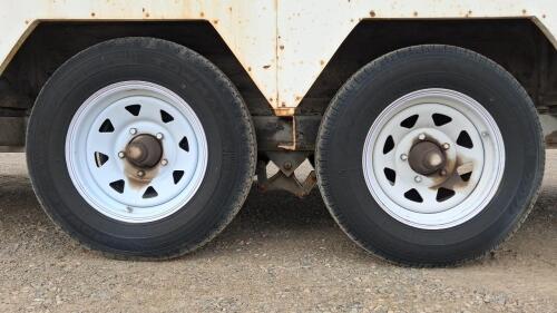 16 ft Enclosed Dual-Axle Cargo Trailer with Shelving and Spare Tire - 15