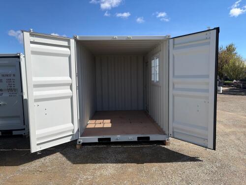 12 ft New Modified Shipping Container &ndash; Side Door, Window w/ Security Bars - 9