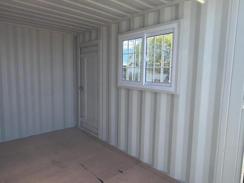 12 ft New Modified Shipping Container &ndash; Side Door, Window w/ Security Bars - 12