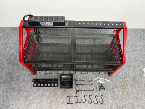 Wall-Mounted Steel Garage Tool Organizer for Cordless Power Tools