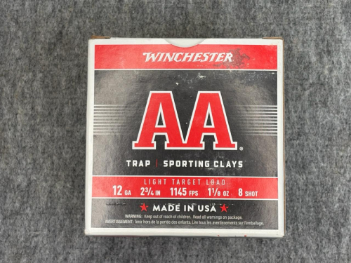 (1) Box - 25 Rounds Winchester AA 12 Gauge 2-3/4" #8 Shot