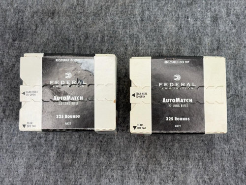 (2) Boxes Federal Auto Match .22 LR Ammunition - Sealed 650rds