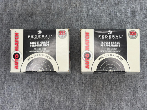 (2) Boxes Federal Auto Match .22 LR Ammunition - Sealed 650rds - 2
