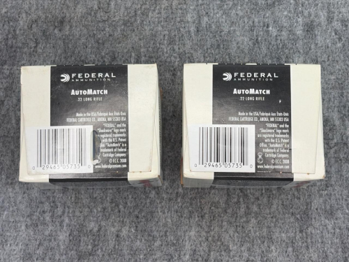 (2) Boxes Federal Auto Match .22 LR Ammunition - Sealed 650rds - 3