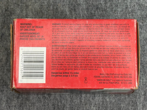 500rds Federal American Eagle .22 LR High Velocity Rimfire Ammunition - 2