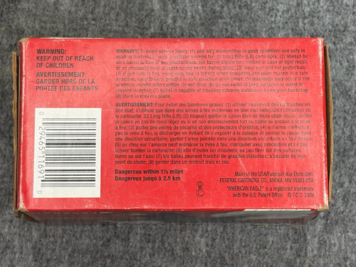 500rds Federal American Eagle .22 LR High Velocity Rimfire Ammunition - 4