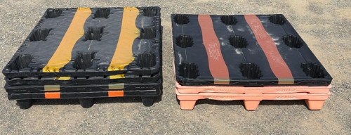 (7) Heavy-Duty Stackable Plastic Pallets