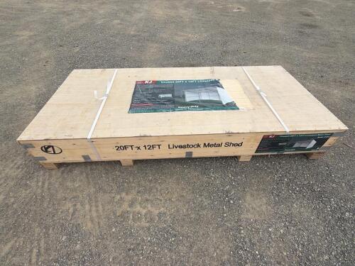 20FT x 12FT Livestock Metal Shed, Steel Frame, New in Crate