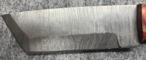 Custom Cleaver Fixed Blade Knife, Damascus Steel Blade! - 9