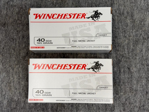 (2) Boxes of Winchester USA .40 S&W Ammunition - 100 Rounds Total