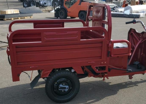 Red Electric Cargo Tricycle Manual Hydraulic Dump Bed, ***Assembly Required*** - 4