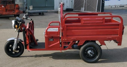 Red Electric Cargo Tricycle Manual Hydraulic Dump Bed, ***Assembly Required*** - 6
