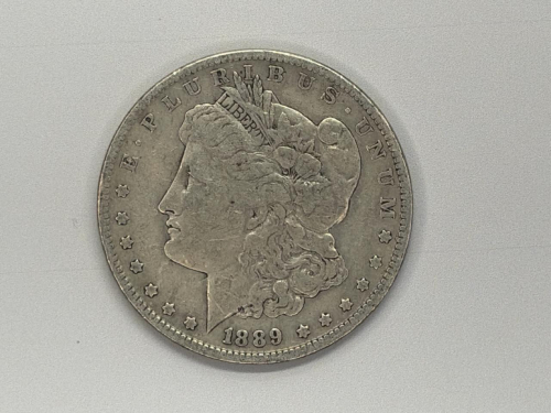 1889 Morgan Silver Dollar, Philadelphia Mint, 90% Silver, Circulated