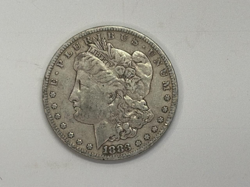 1883 Morgan Silver Dollar, US $1 Coin, 90% Silver, Circulated
