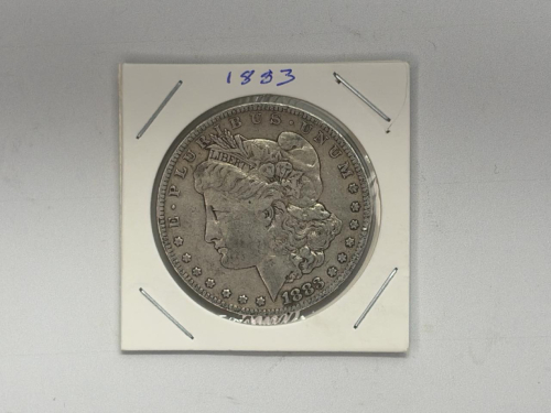 1883 Morgan Silver Dollar, US $1 Coin, 90% Silver, Circulated - 3