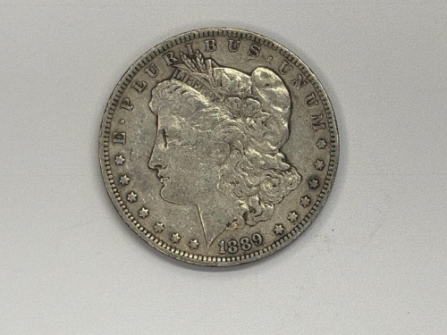 1889 Morgan Silver Dollar, 90% Silver, Circulated Coin in 2x2 Holder, U.S. Mint