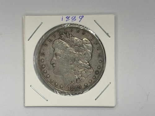 1889 Morgan Silver Dollar, 90% Silver, Circulated Coin in 2x2 Holder, U.S. Mint - 3