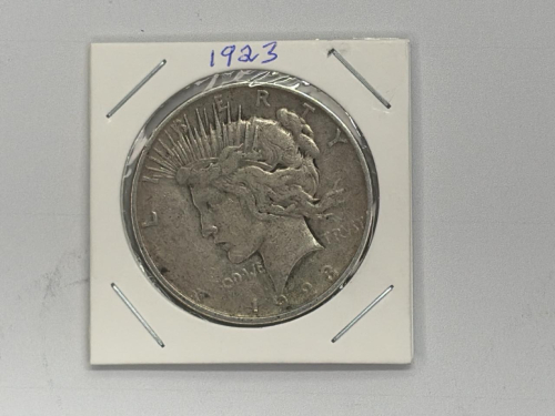 1923 Peace Silver Dollar, $1 Coin, 90% Silver, Philadelphia, Circulated