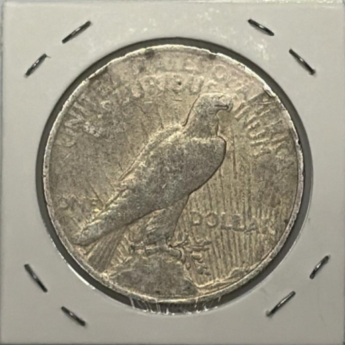 1923 Peace Silver Dollar, $1, 90% Silver, Philadelphia Mint, Circulated - 2