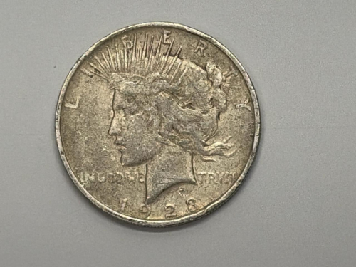 1923 Peace Silver Dollar, $1, 90% Silver, Philadelphia Mint, Circulated - 3