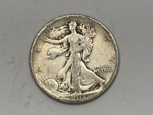 1918 Walking Liberty Half Dollar, 90% Silver, Circulated, Classic U.S. Coin