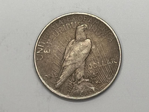 1924 Peace Silver Dollar, Philadelphia Mint, 90% Silver, Circulated - 3