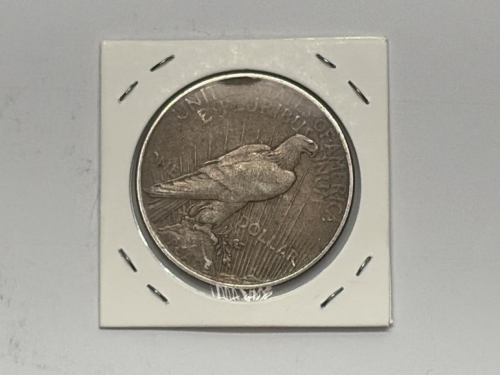 1924 Peace Silver Dollar, Philadelphia Mint, 90% Silver, Circulated - 4