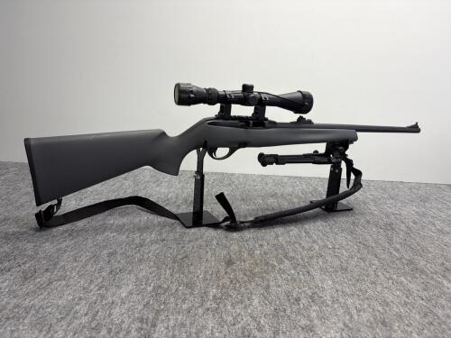 Remington 597 .22 LR Semi-Auto Rifle, 20" Barrel, Synthetic Stock, Scope, Bipod, Serial C2692207 - 4