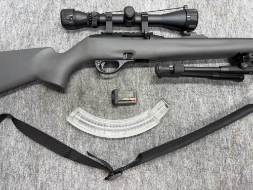 Remington 597 .22 LR Semi-Auto Rifle, 20" Barrel, Synthetic Stock, Scope, Bipod, Serial C2692207 - 14
