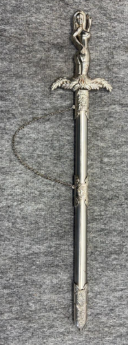 Decorative Stainless Steel Dagger, Ornate Metal Sheath, 15.5"