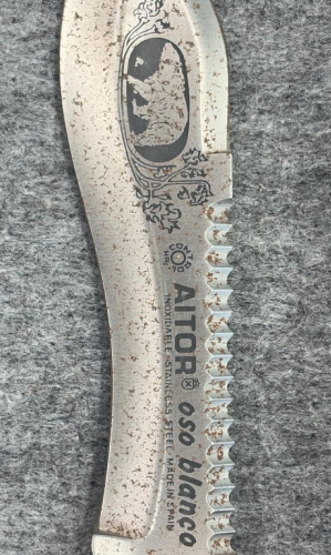 Aitor Oso Blanco Survival Knife, 7.87" Stainless Sawback Blade! - 10