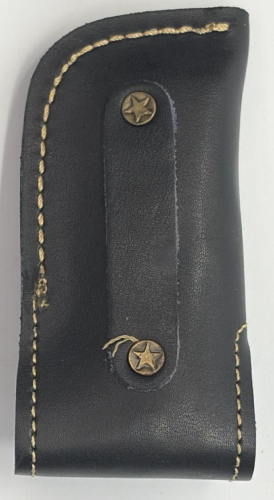 Damascus Folding Pocket Knife, Texas Flag Handle, 3.75in Blade, Lockback, Leather Sheath - 4