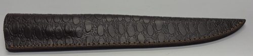 Fixed Blade Knife, 8" Blade, Patterned Wood Handle, Damascus Steel! - 3