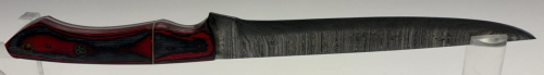 Fixed Blade Knife, 8" Blade, Patterned Wood Handle, Damascus Steel! - 9