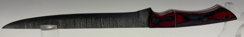 Fixed Blade Knife, 8" Blade, Patterned Wood Handle, Damascus Steel! - 10