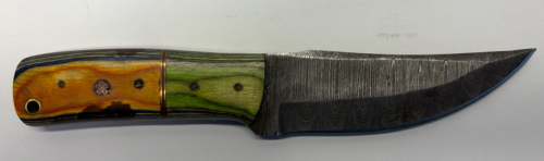Custom Drop Point Knife, 4.25" Blade, Wood Handle, Damascus Steel! - 5