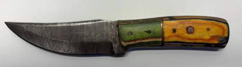 Custom Drop Point Knife, 4.25" Blade, Wood Handle, Damascus Steel! - 6