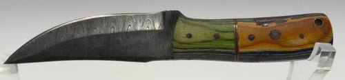 Custom Drop Point Knife, 4.25" Blade, Wood Handle, Damascus Steel! - 8