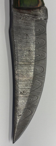 Custom Drop Point Knife, 4.25" Blade, Wood Handle, Damascus Steel! - 10
