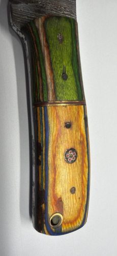 Custom Drop Point Knife, 4.25" Blade, Wood Handle, Damascus Steel! - 11