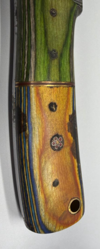 Custom Drop Point Knife, 4.25" Blade, Wood Handle, Damascus Steel! - 12